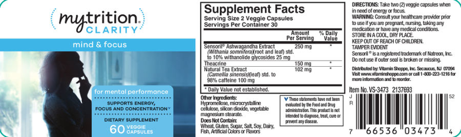 Official label of MyTrition Clarity (NIH DSLD #174910)