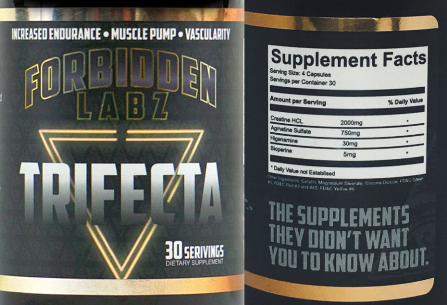 Official label of Forbidden Labz Trifecta (NIH DSLD #209905)