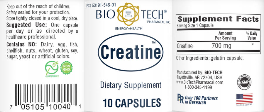 Official label of Bio-Tech Pharmacal Creatine (NIH DSLD #217274)