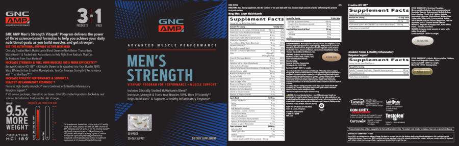 Official label of GNC AMP Advanced Muscle Performance Creatine HCL 189 (NIH DSLD #229808)