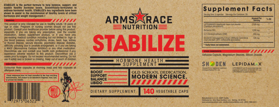 Official label of Arms Race Nutrition Stabilize (NIH DSLD #241241)