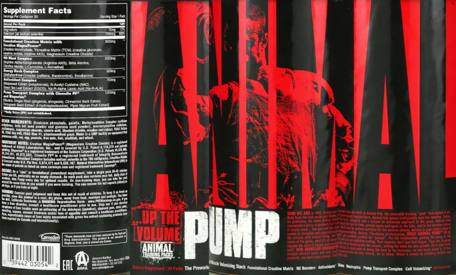 Official label of Animal Animal Pump (NIH DSLD #246152)
