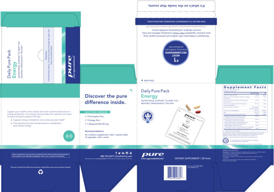 Official label of Pure Encapsulations Daily Pure Pack Energy (NIH DSLD #261865)