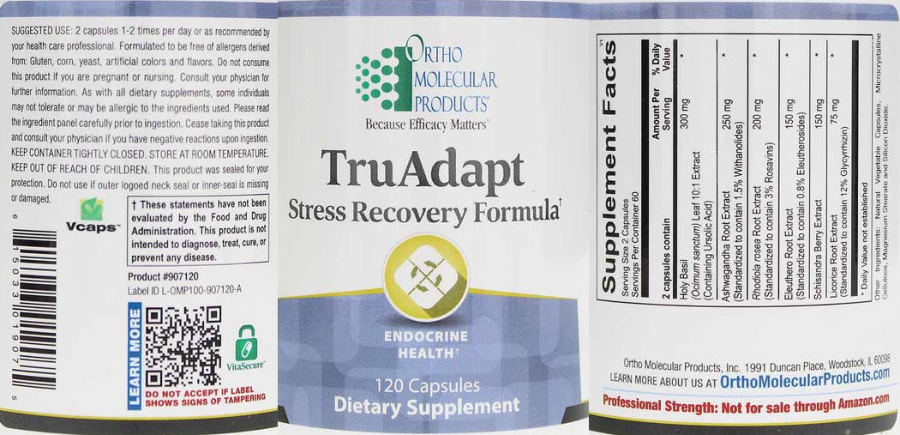 Official label of Ortho Molecular Products TruAdapt (NIH DSLD #269072)