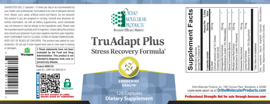 Official label of Ortho Molecular Products TruAdapt Plus (NIH DSLD #269502)