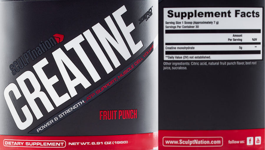 Official label of Sculptnation Creatine Fruit Punch (NIH DSLD #295771)