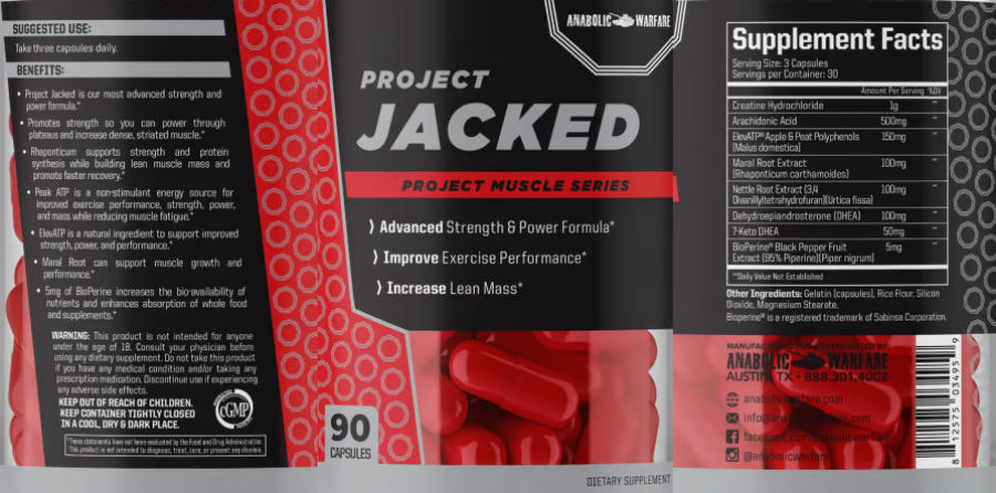 Official label of Anabolic Warfare Project Jacked (NIH DSLD #307036)