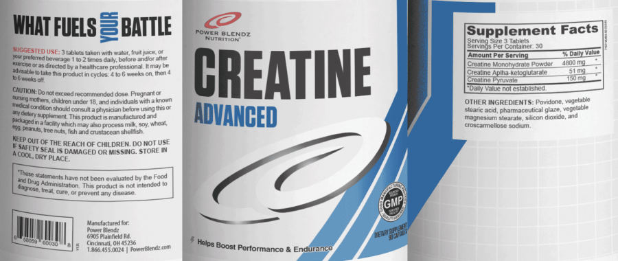Official label of Power Blendz Nutrition Creatine Advanced (NIH DSLD #318656)
