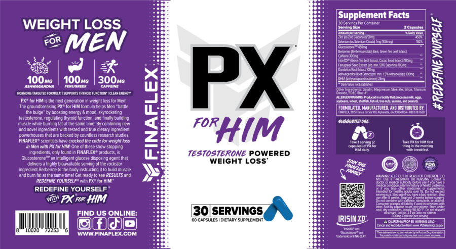 Official label of FINAFLEX PX For Him (NIH DSLD #333681)