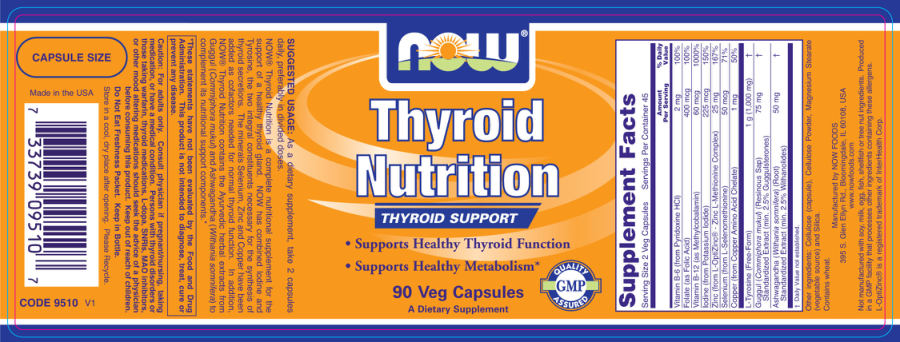 Official label of NOW Thyroid Nutrition (NIH DSLD #36091)