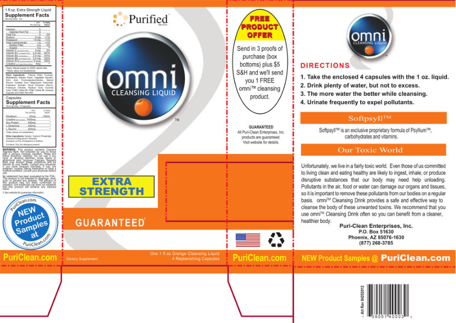 Official label of Purified Brand Orange Cleansing Liquid (NIH DSLD #37968)