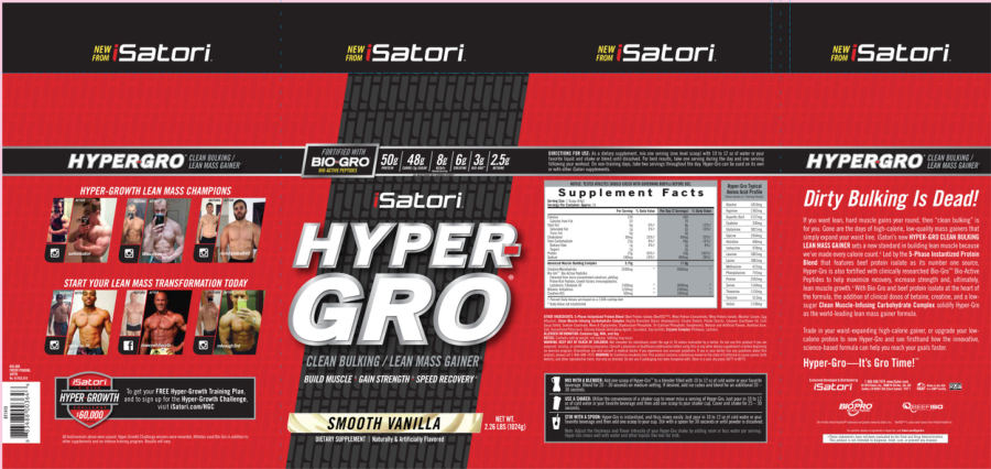 Official label of iSatori Hyper-Gro Rich Smooth Vanilla (NIH DSLD #58272)