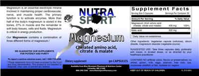 Nutra Sport Magnesium label (NIH DSLD)