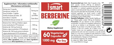 SuperSmart Berberine 1000 mg label (NIH DSLD)